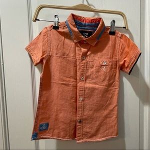 ICEBOYS Kids Cotton Shirt. Color is Light Orange and the size is 8.